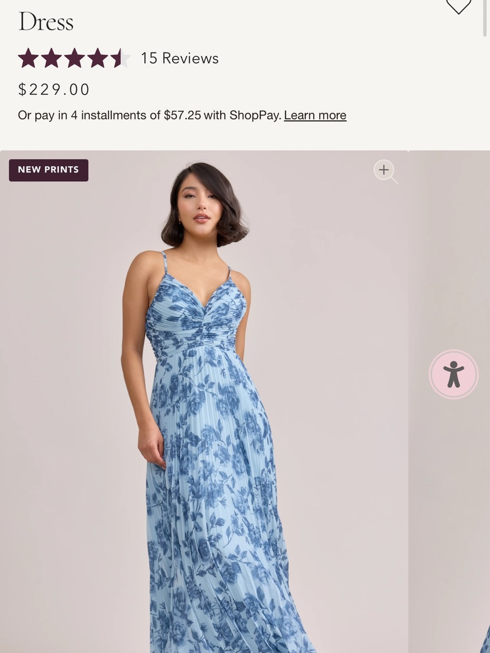 Revelry Vivian Chiffon Pleated Dress